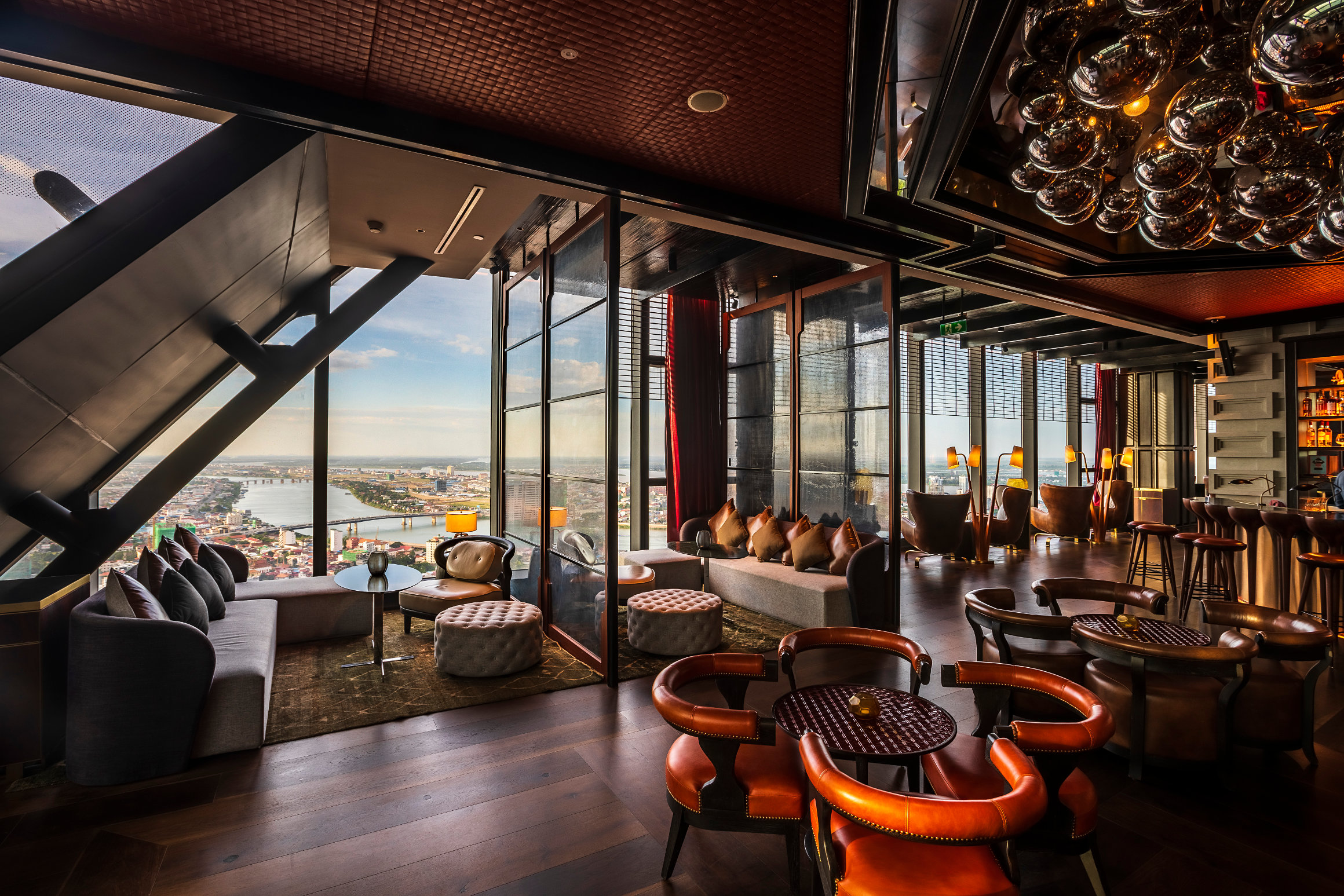 Phnom Penh creative agency | View of luxury hotel bar in Phnom Penh, Cambodia