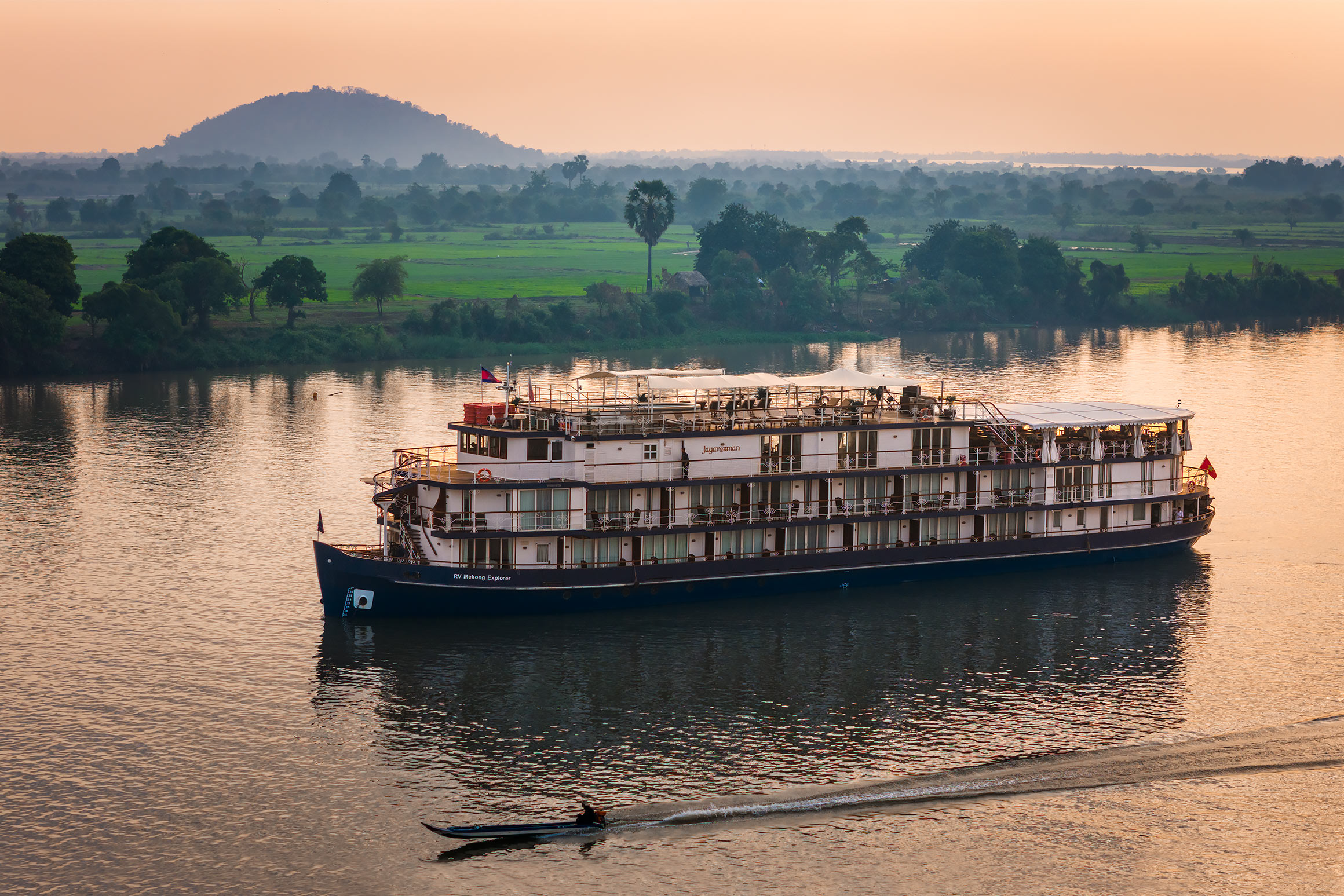 Luxury cruise on the Tonle Sap River | Drone and Aerial Photographer in Cambodia