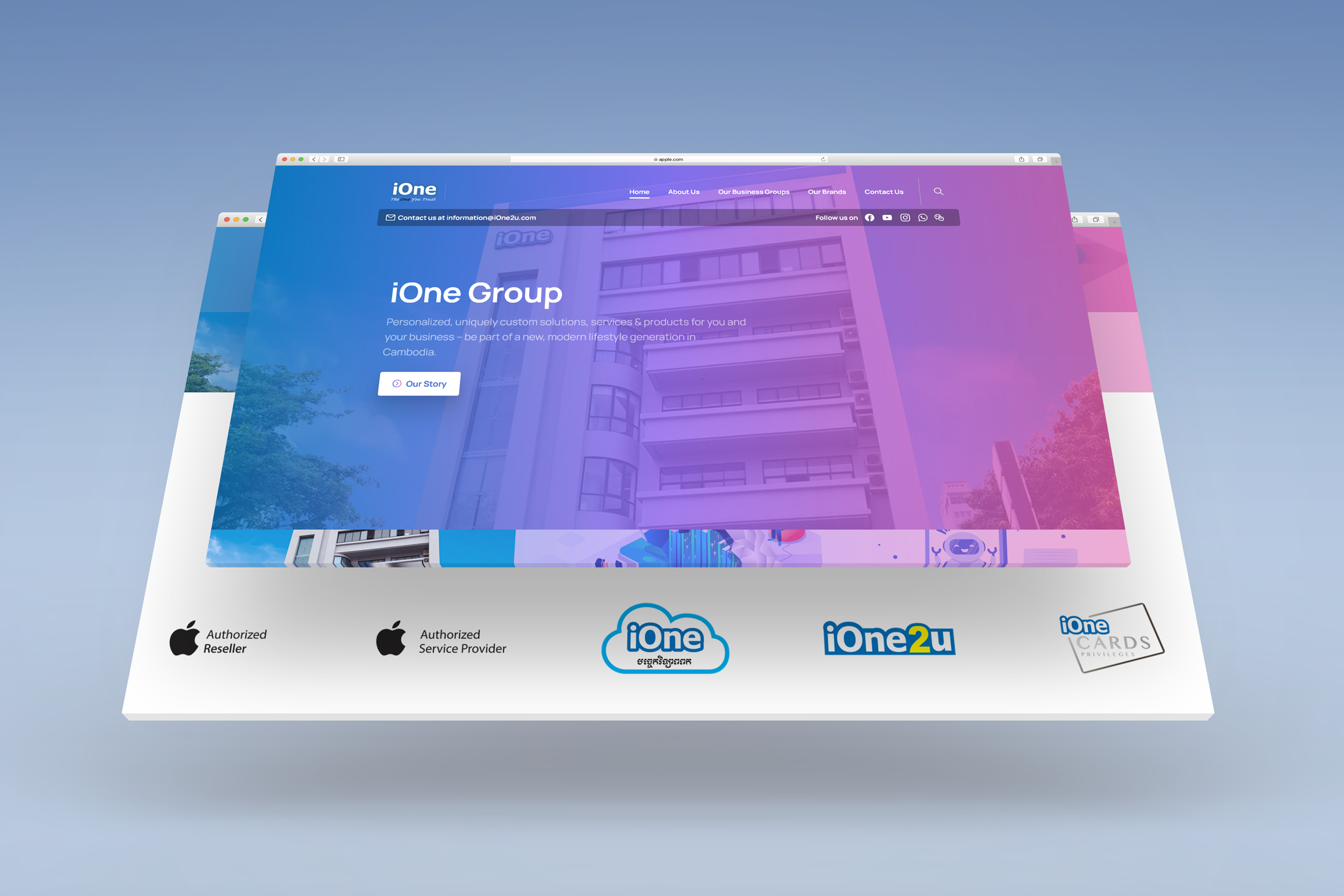 Web Design for iOne Group in Cambodia | Phnom Penh creative freelancer