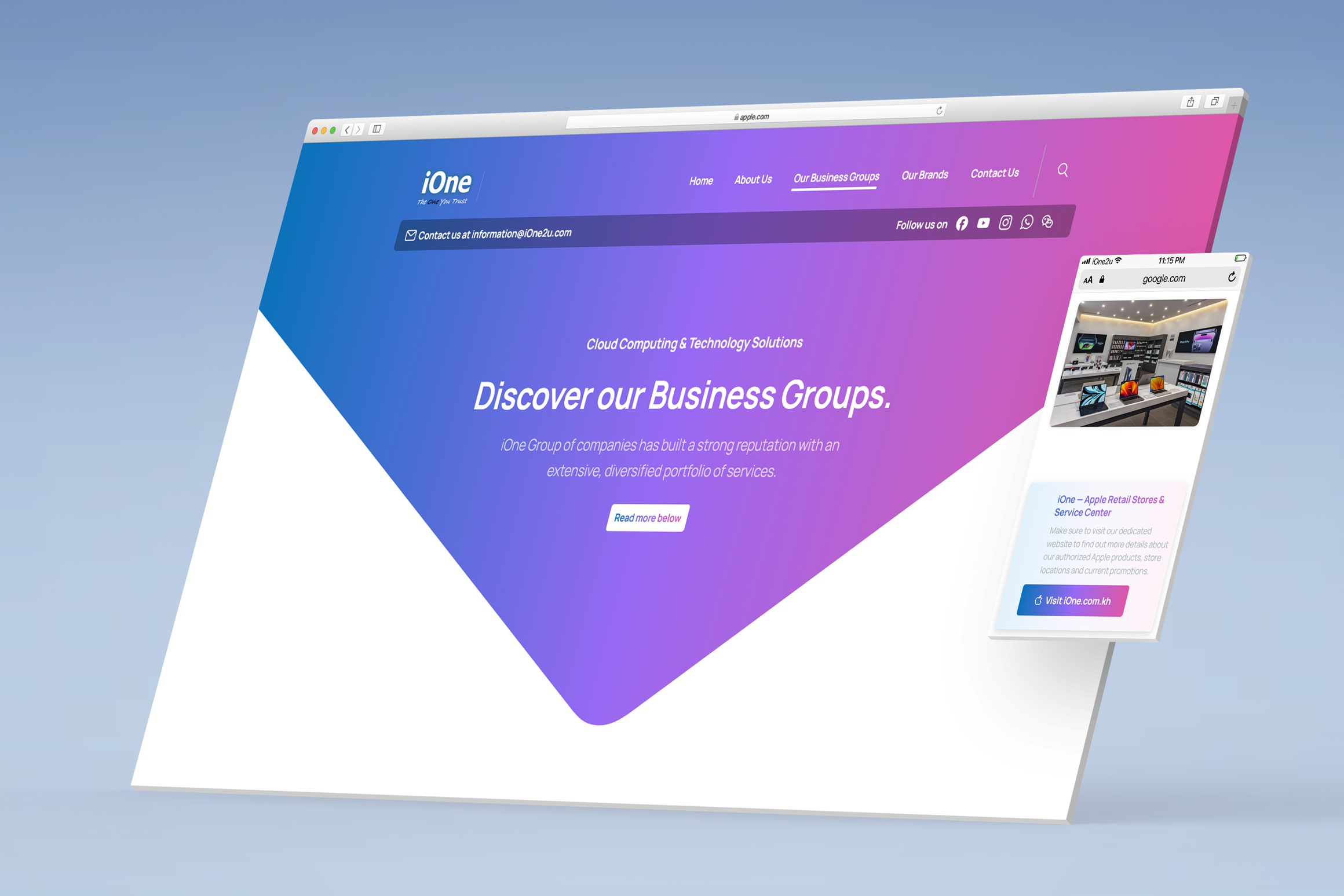 Web Designer in Phnom Penh | WordPress corporate website for iOne Group